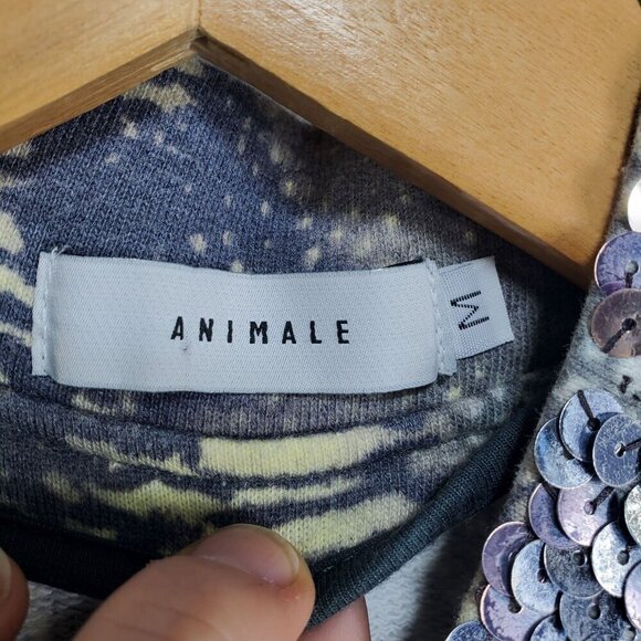 Animale Women's Multicolor Bomber Jacket Animal Print Sequin Size Medium (C-8) - Picture 12 of 15